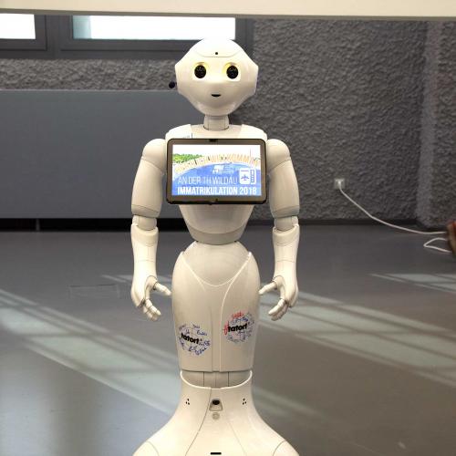 Pepper als Co-Moderator auf der Immatrikulationsfeier der TH Wildau 2018