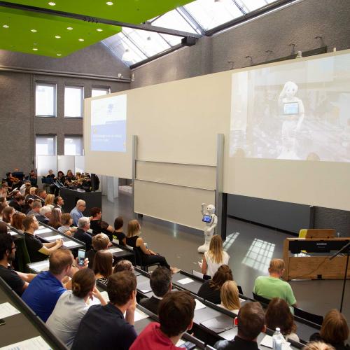Pepper als Co-Moderator auf der Immatrikulationsfeier der TH Wildau 2018