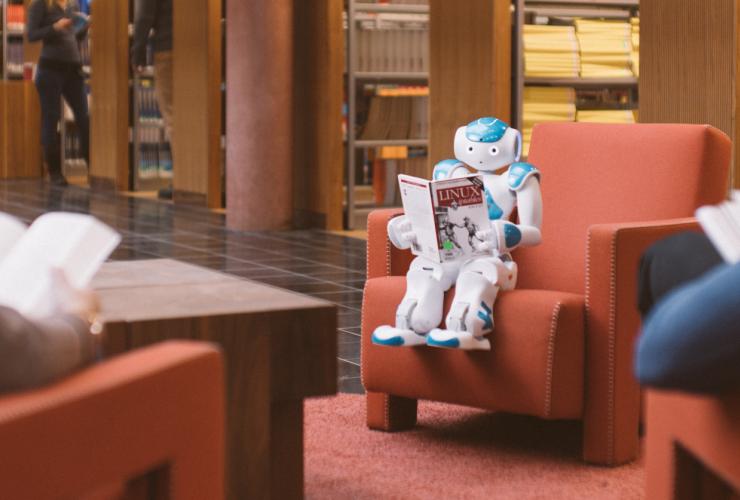 Use cases with humanoid robots in the university library at TUAS WIldau